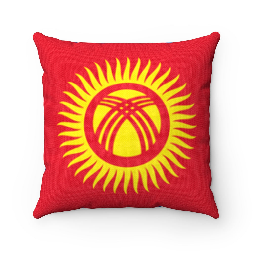 Kirghizstan flag Spun Polyester Square Pillow