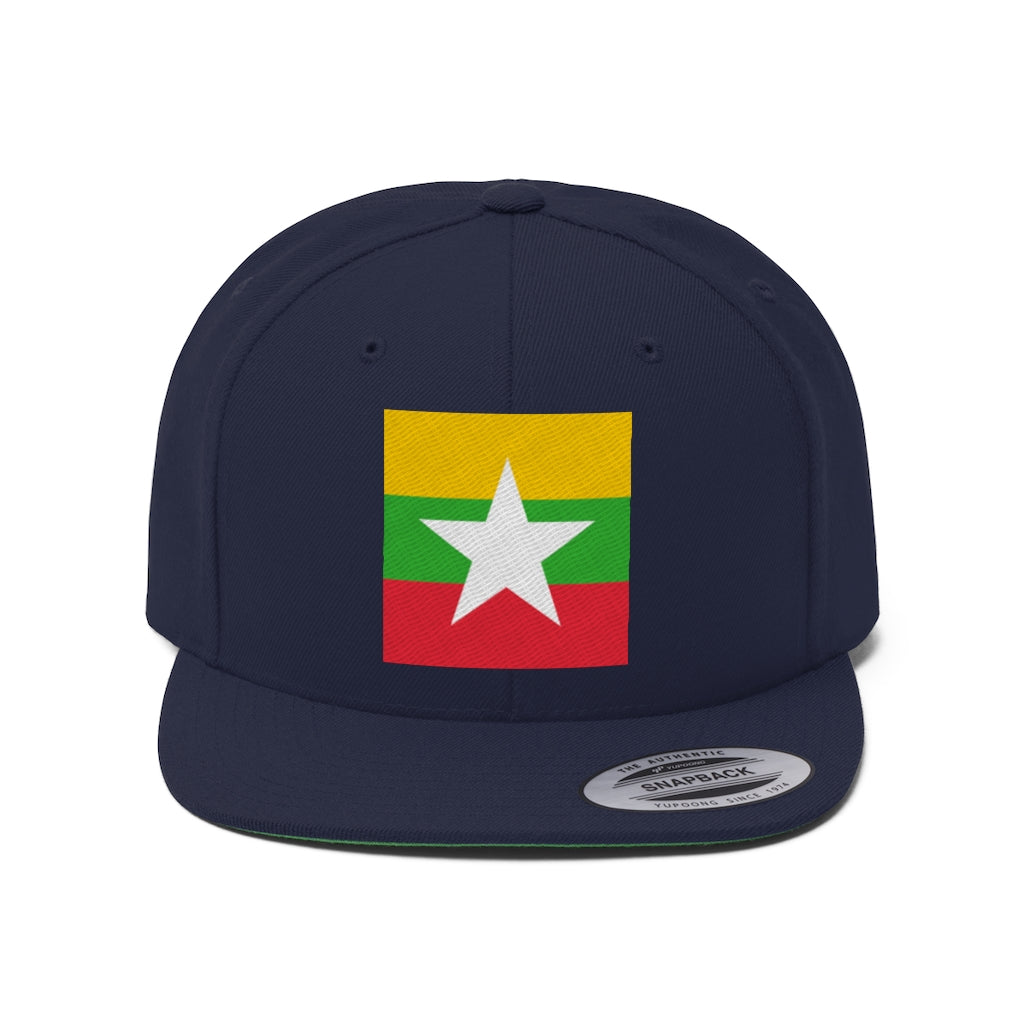 MYANMAR Unisex Flat Bill Hat