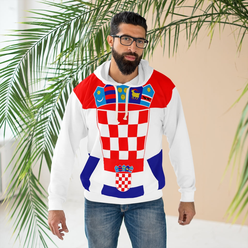 Croatia AOP Unisex Pullover Hoodie