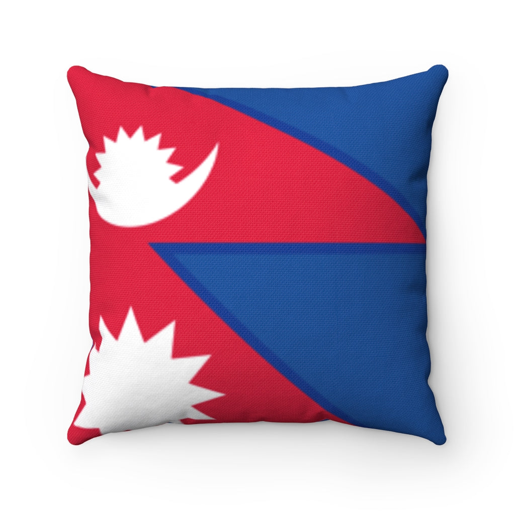 Nepal flag Spun Polyester Square Pillow