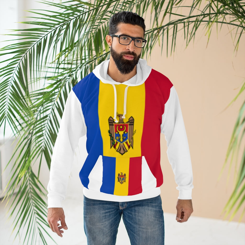 Moldova AOP Unisex Pullover Hoodie