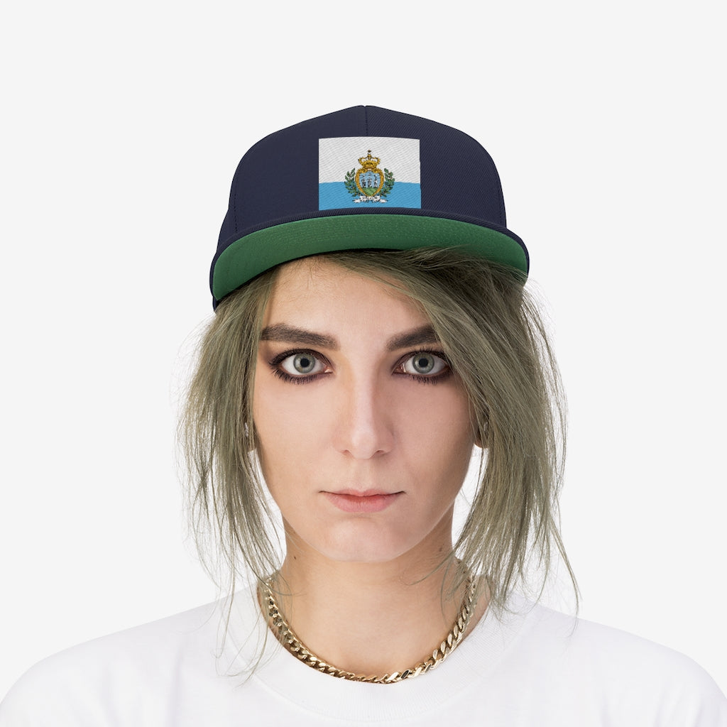 SAN MARINO Unisex Flat Bill Hat