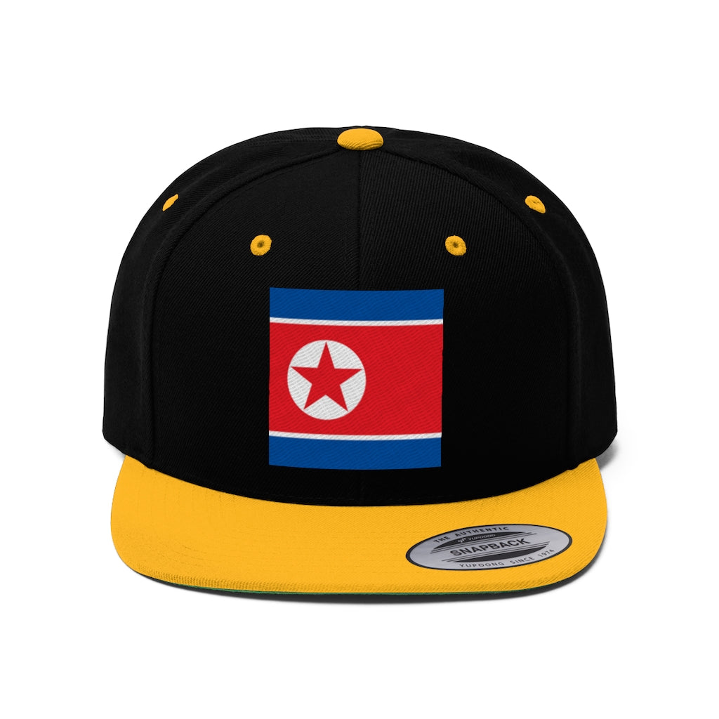 NORTH KOREA Unisex Flat Bill Hat