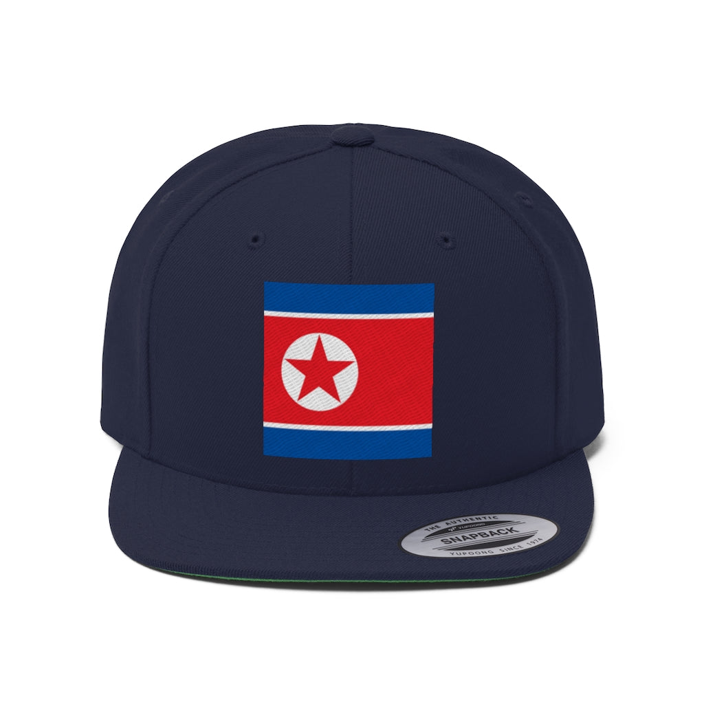 NORTH KOREA Unisex Flat Bill Hat