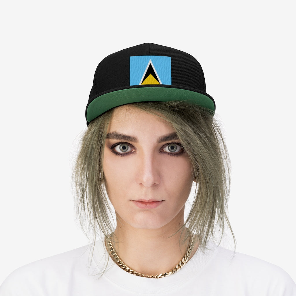 SAINT LUCIA Unisex Flat Bill Hat