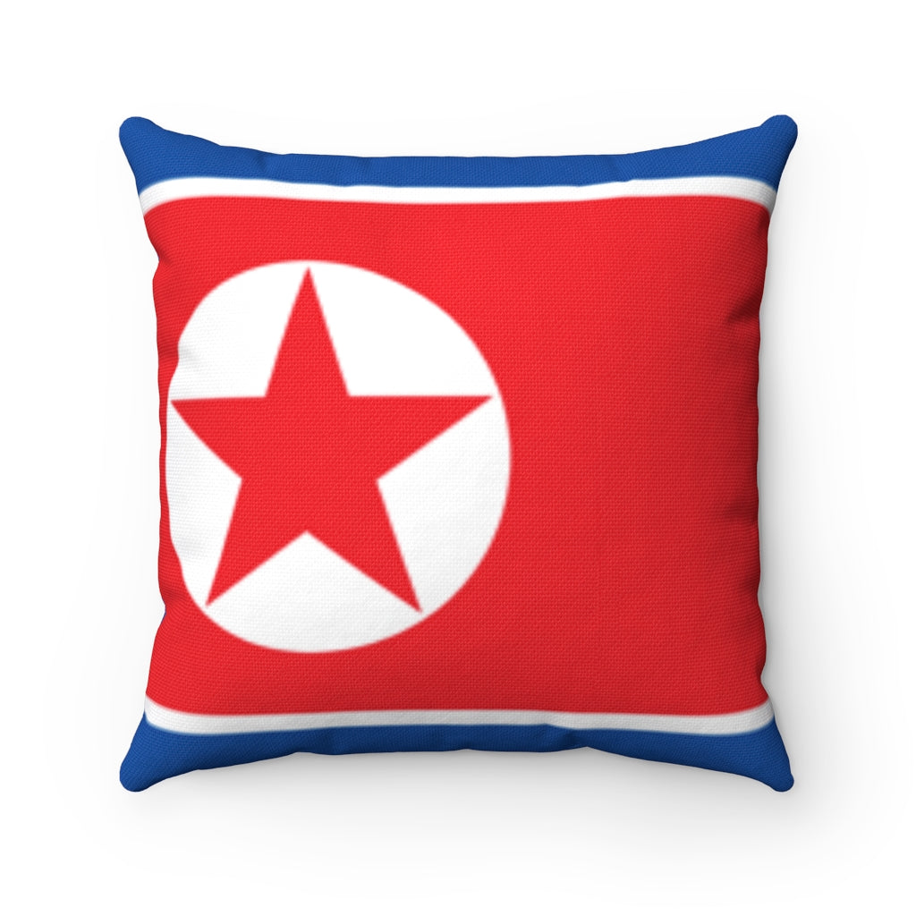 North Koria flag Spun Polyester Square Pillow