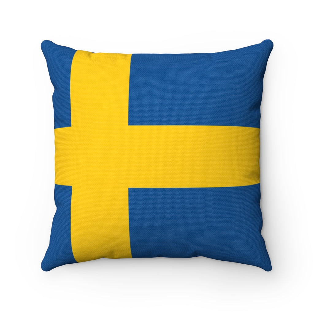 Sweden flag Spun Polyester Square Pillow