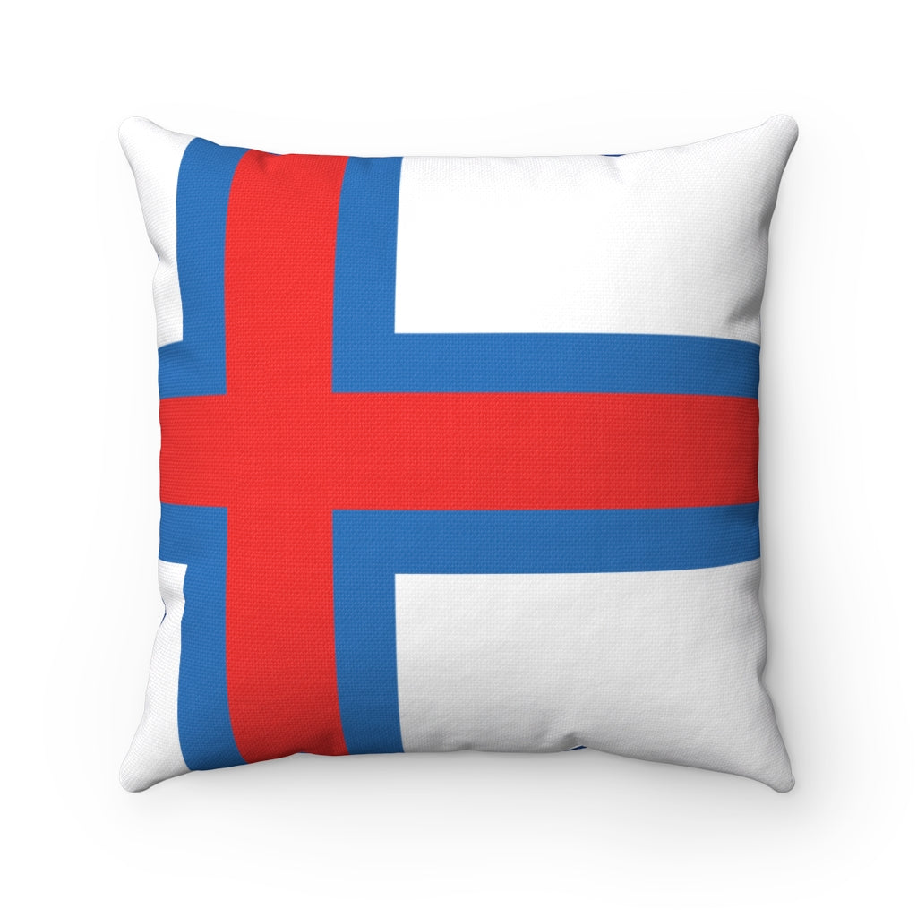 Faroe Island flag Spun Polyester Square Pillow