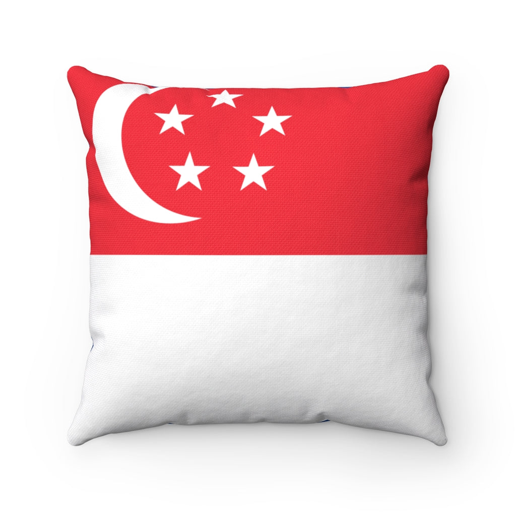 Singapore flag Spun Polyester Square Pillow