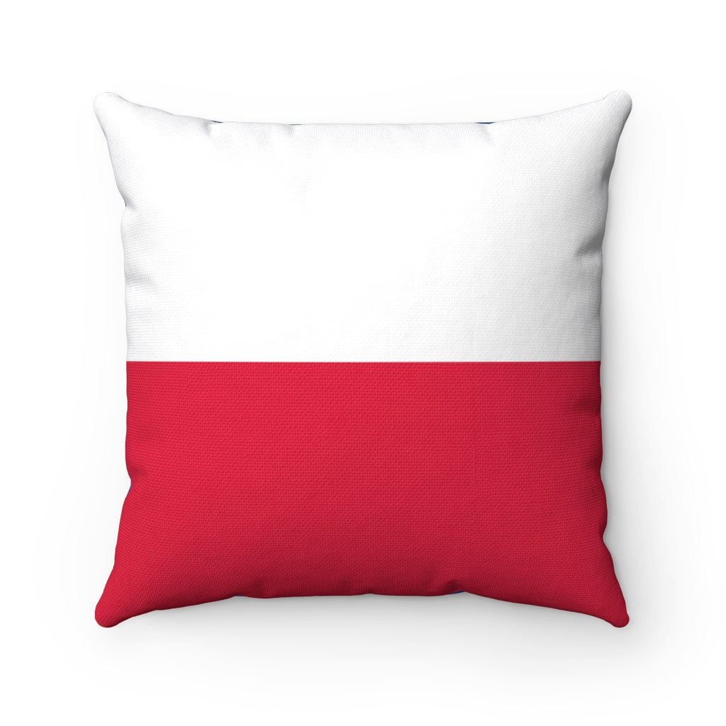 Poland flag Spun Polyester Square Pillow