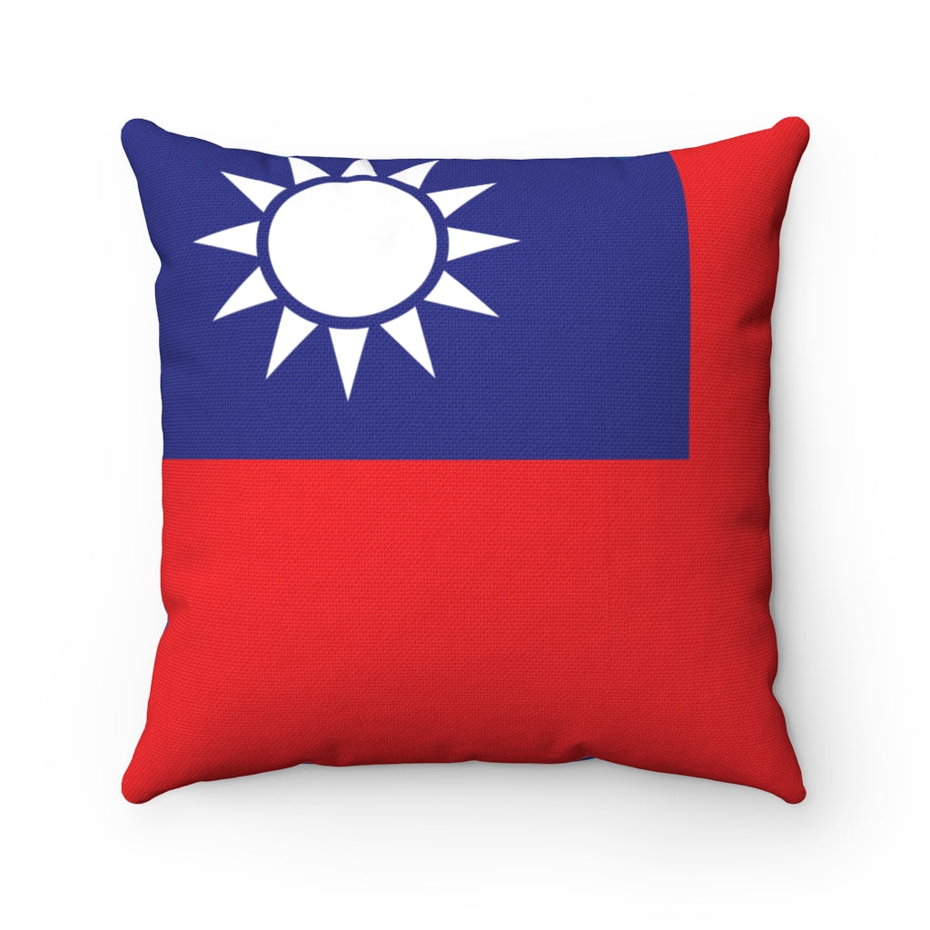 Taiwan flag Spun Polyester Square Pillow