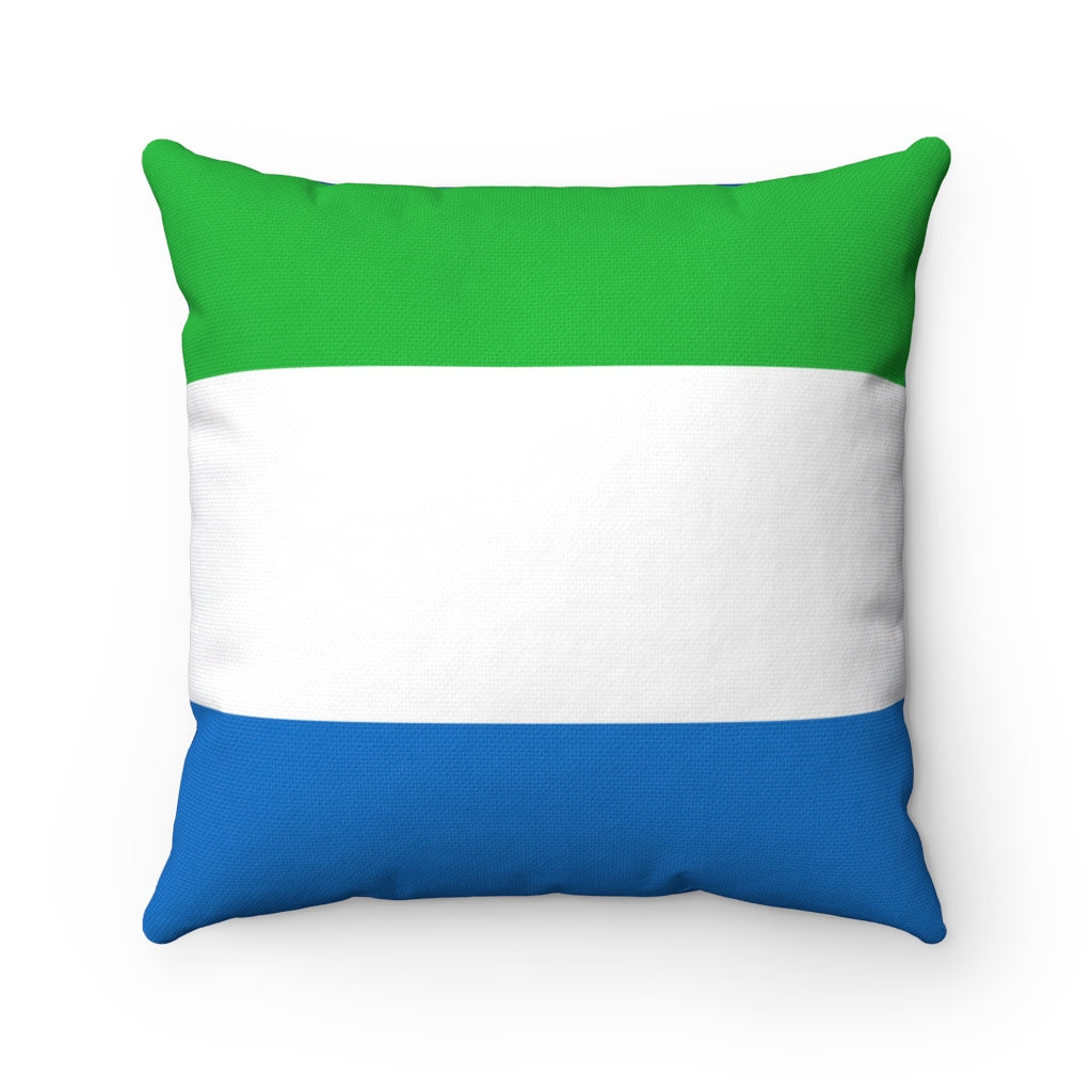 Sierra Leone flag Spun Polyester Square Pillow