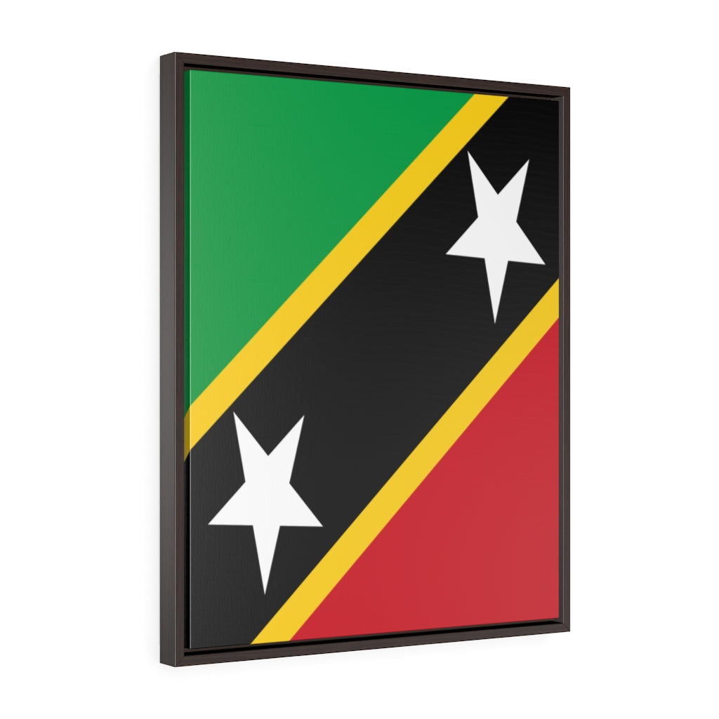 SAINT KITTS AND NEVIS Vertical Framed Premium Gallery Wrap Canvas