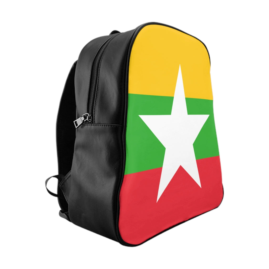 MYANMAR FLAG School Backpack