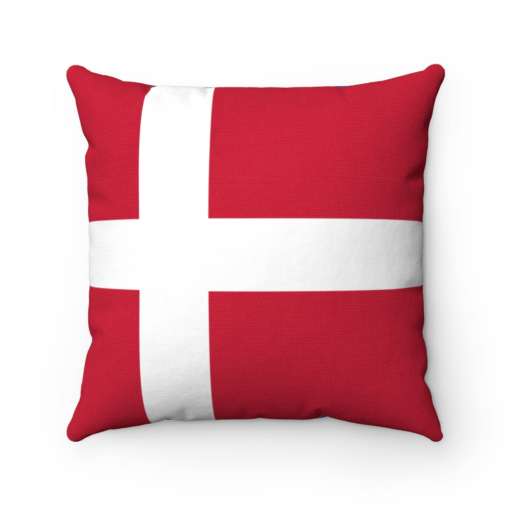 Denmark flag Spun Polyester Square Pillow