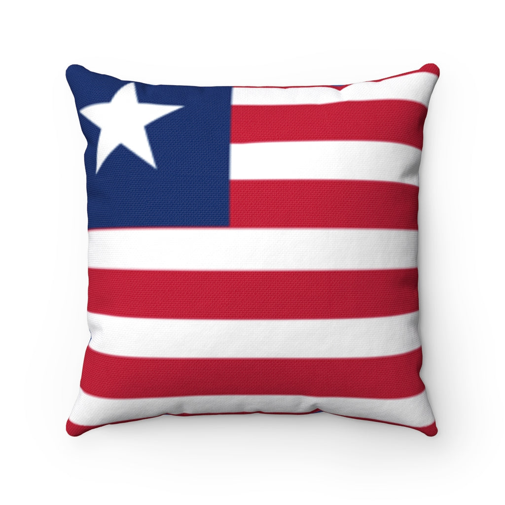 Liberia flag Spun Polyester Square Pillow