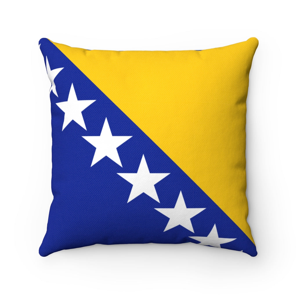 Boznia and herzogovinia flag Spun Polyester Square Pillow