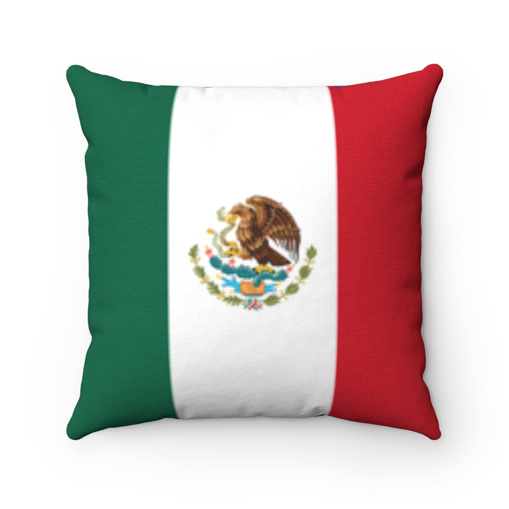 Mexico flag Spun Polyester Square Pillow