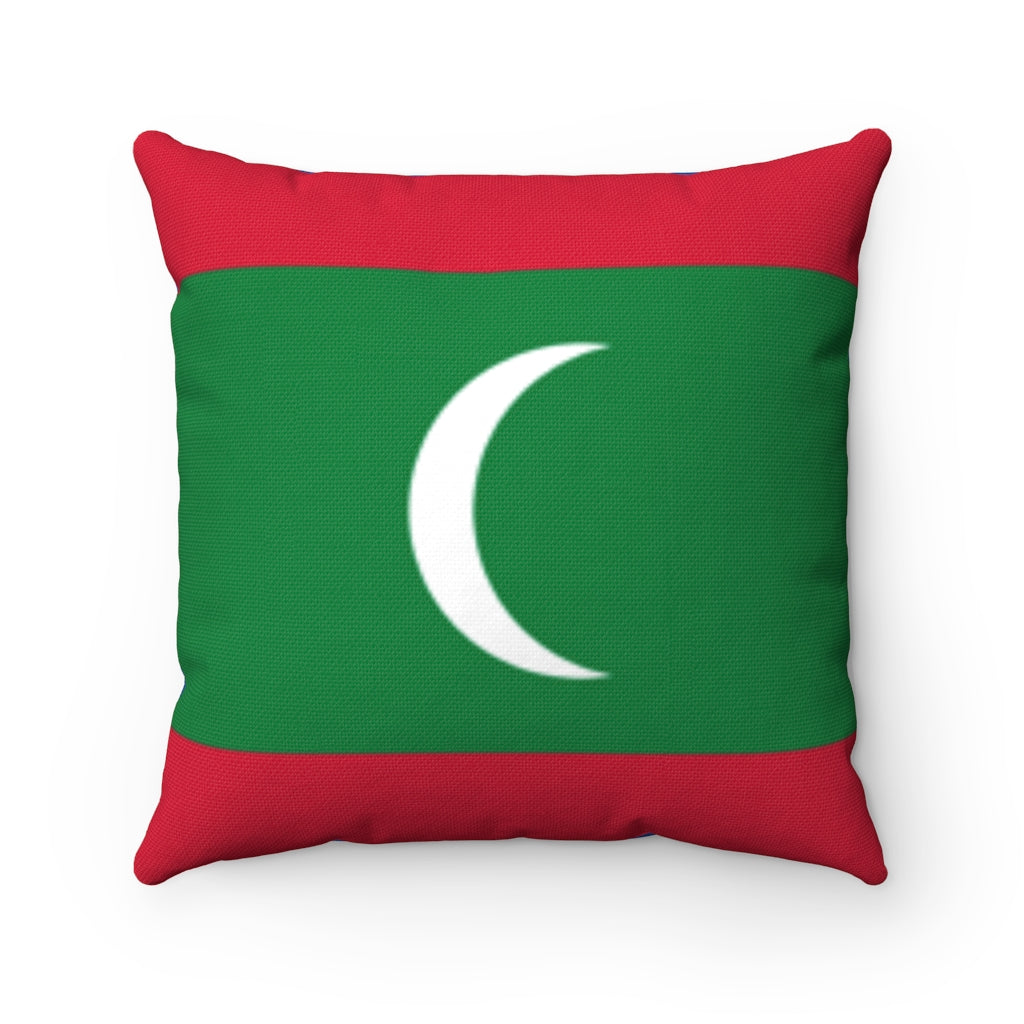 Maldives flag Spun Polyester Square Pillow