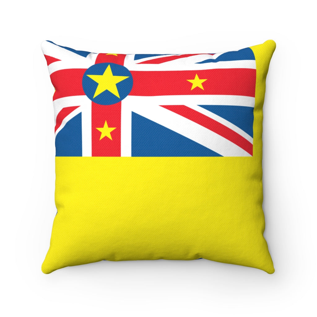 Niue flag Spun Polyester Square Pillow