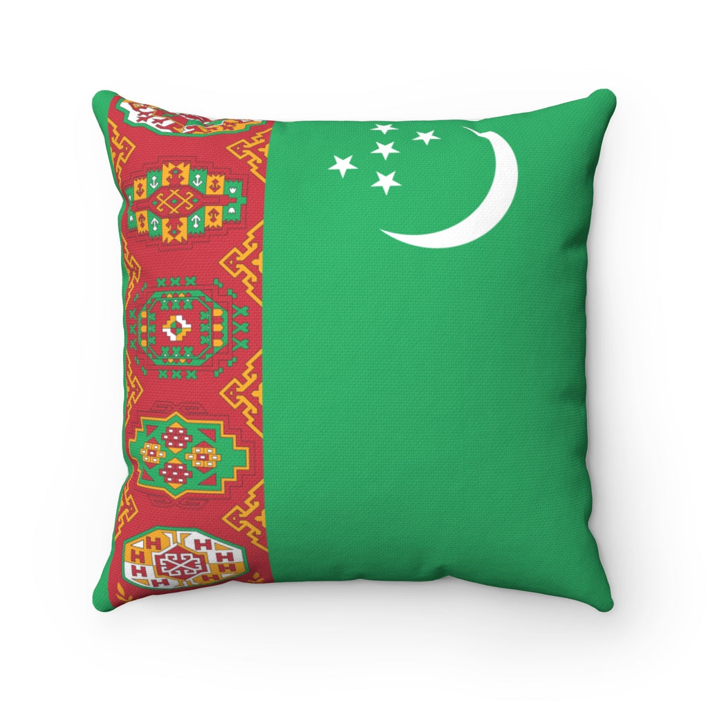 Turkmenistan flag Spun Polyester Square Pillow