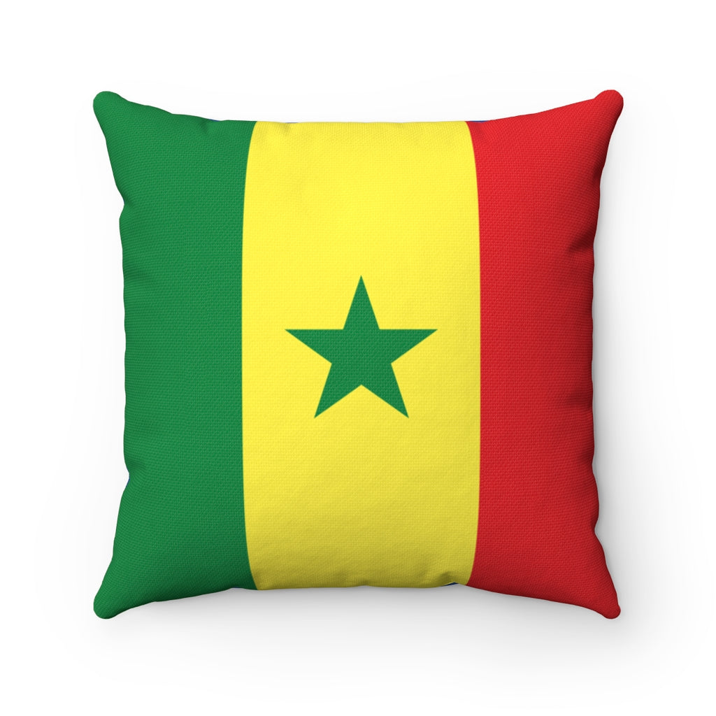 Senegal flag Spun Polyester Square Pillow