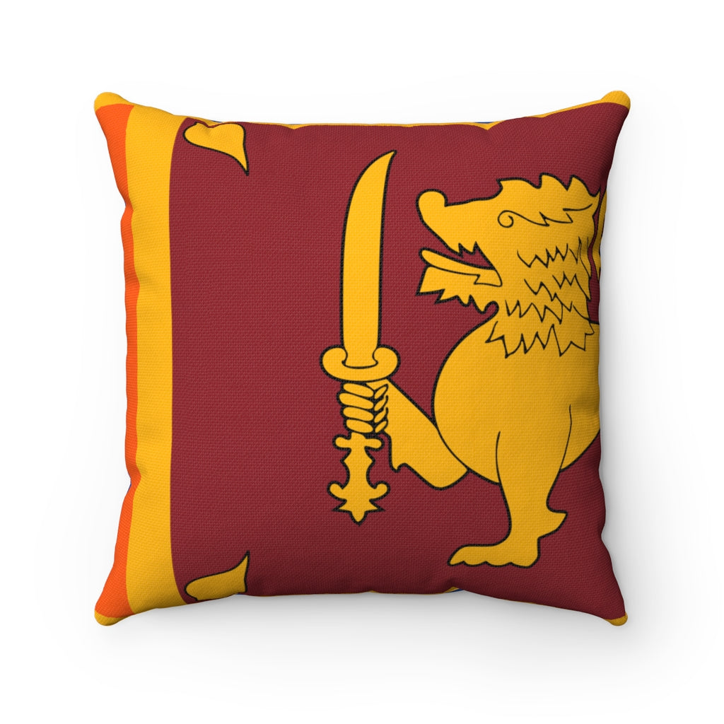 Sri Lanka flag Spun Polyester Square Pillow