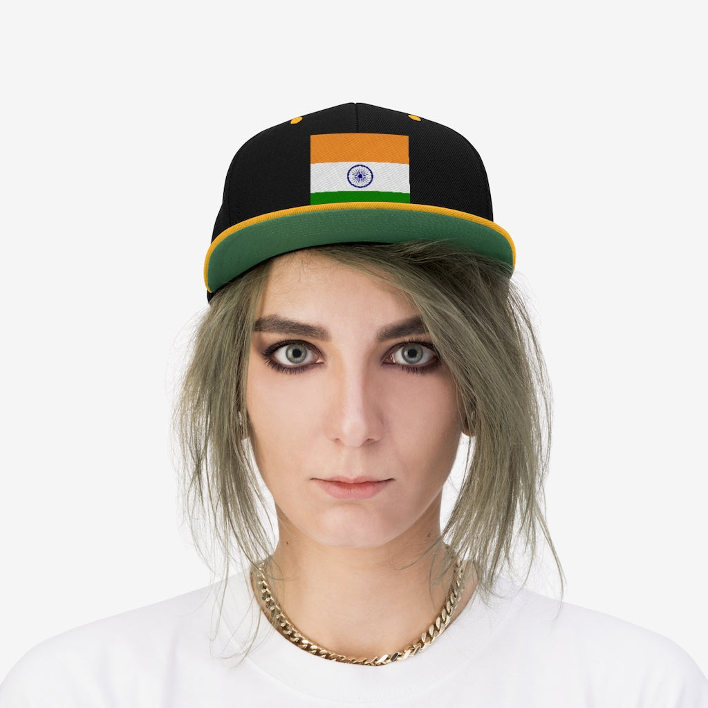 INDIA Unisex Flat Bill Hat