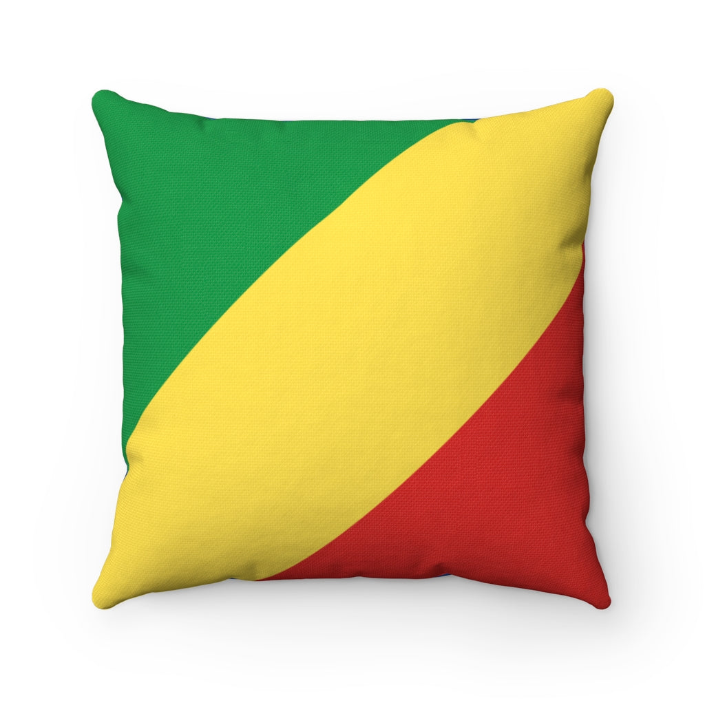 Congo republic of flag Spun Polyester Square Pillow