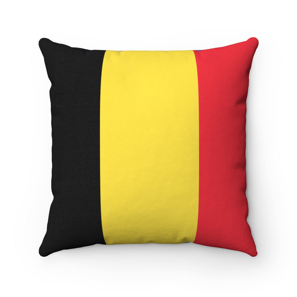 Belgium flag Spun Polyester Square Pillow