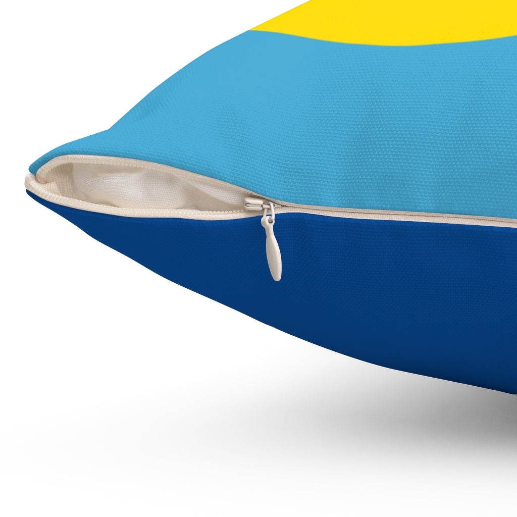 Palau flag Spun Polyester Square Pillow