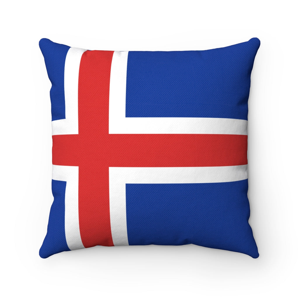 Iceland flag Spun Polyester Square Pillow