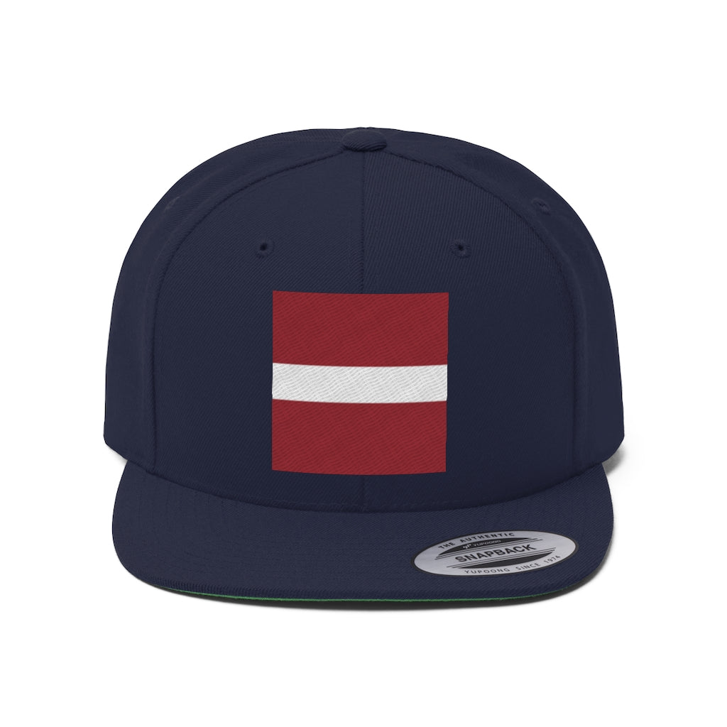 LATVIA Unisex Flat Bill Hat