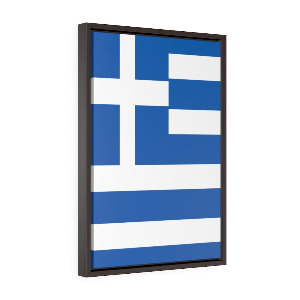 GREECE Vertical Framed Premium Gallery Wrap Canvas