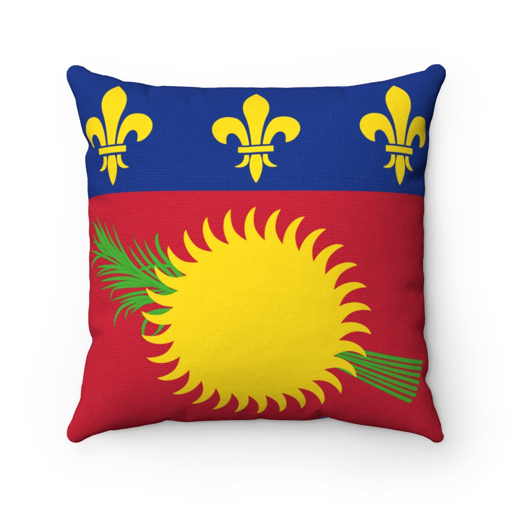 Guadeloupe flag Spun Polyester Square Pillow