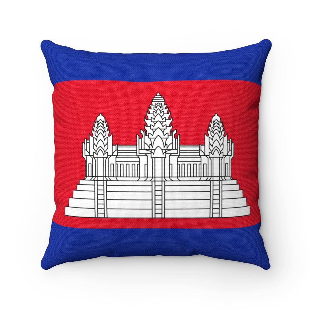 Cambodia flag Spun Polyester Square Pillow