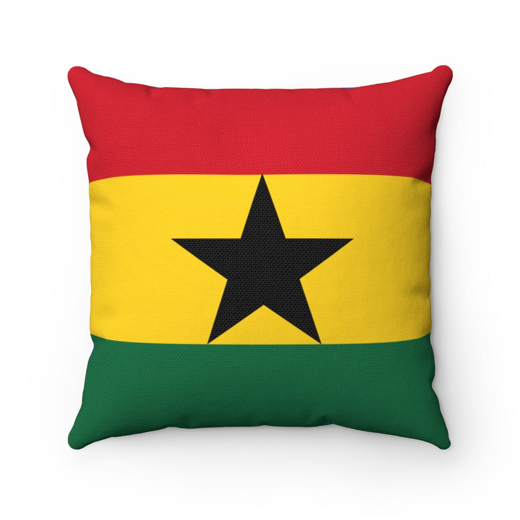 Ghana flag Spun Polyester Square Pillow