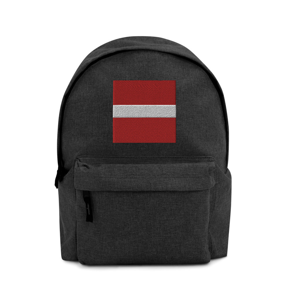 LATVIA FLAG Embroidered Backpack