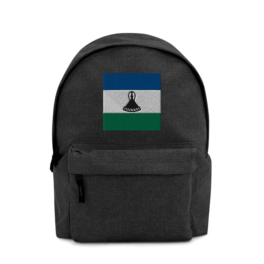 LESOTHO FLAG Embroidered Backpack