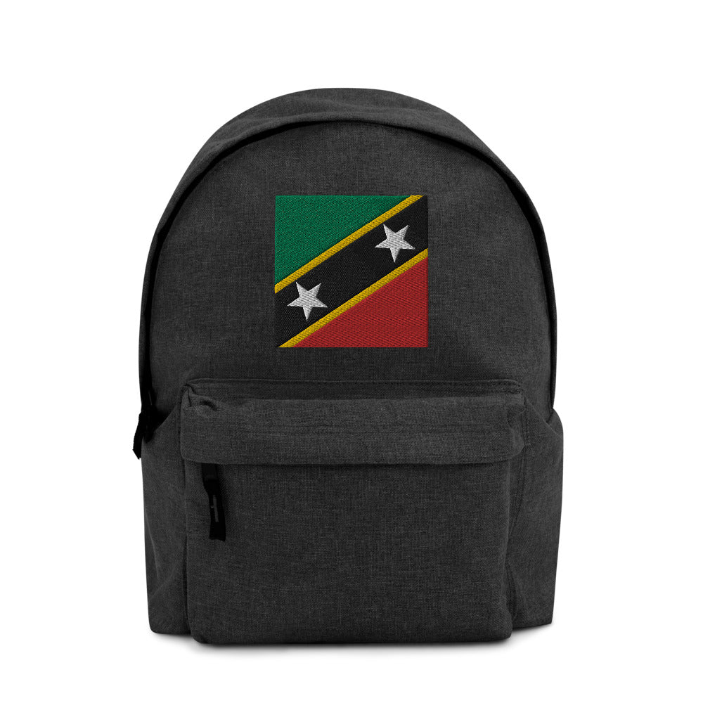 SAINT KITTS AND NEVIS FLAG Embroidered Backpack