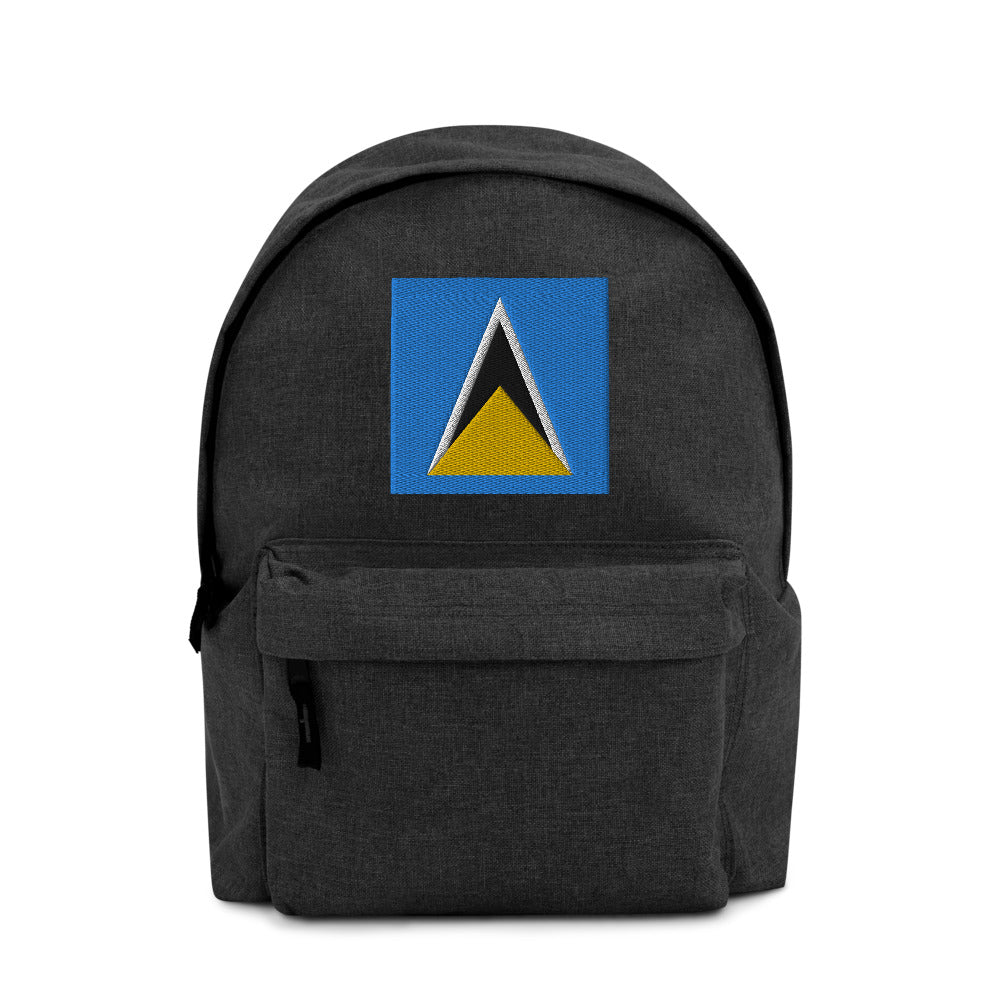 SAINT LUCIA FLAG Embroidered Backpack