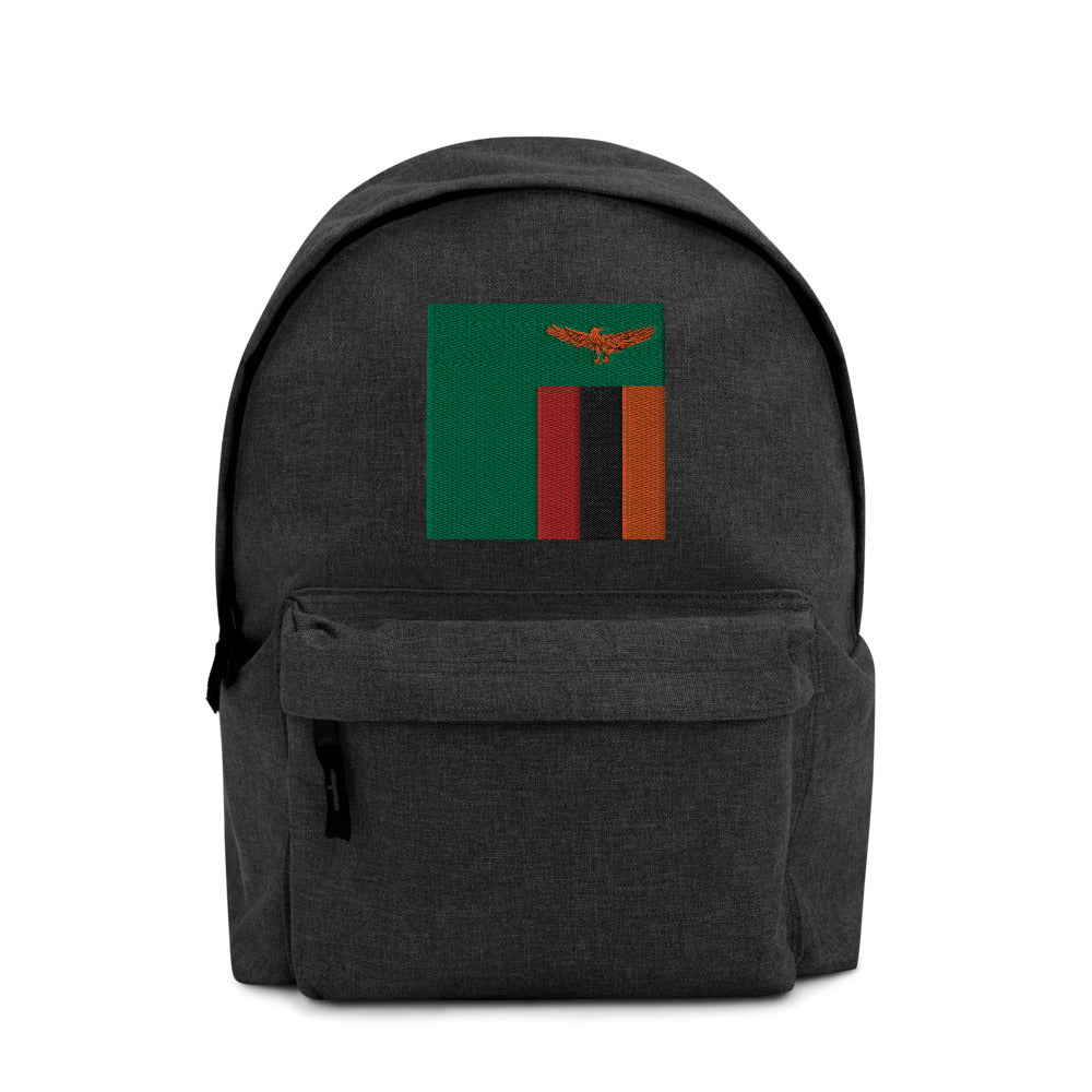 ZAMBIA FLAG Embroidered Backpack