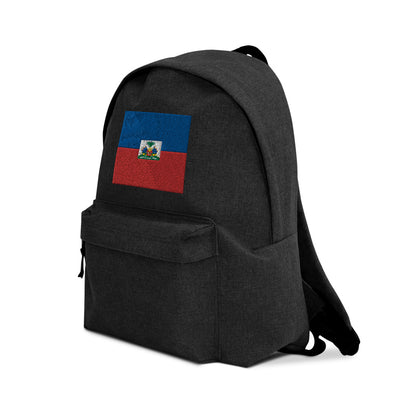 HAITI FLAG Embroidered Backpack