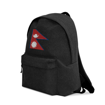 NEPAL FLAG Embroidered Backpack