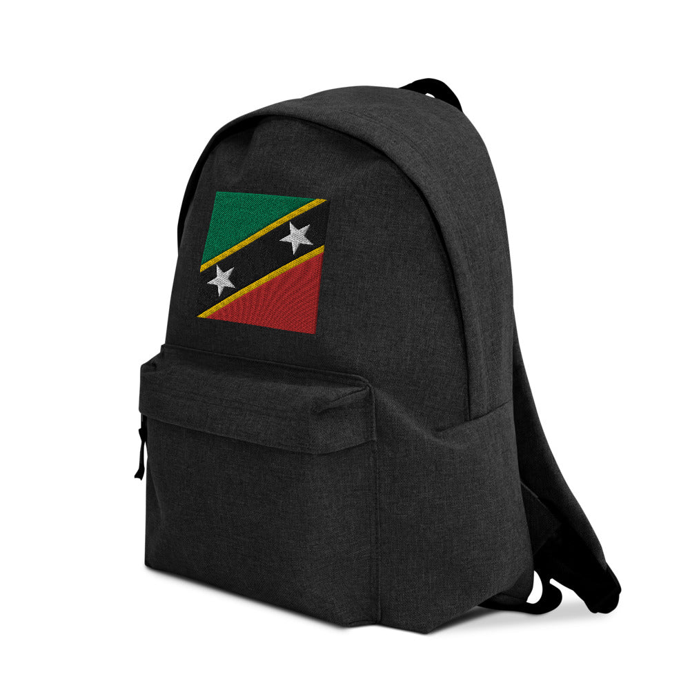 SAINT KITTS AND NEVIS FLAG Embroidered Backpack