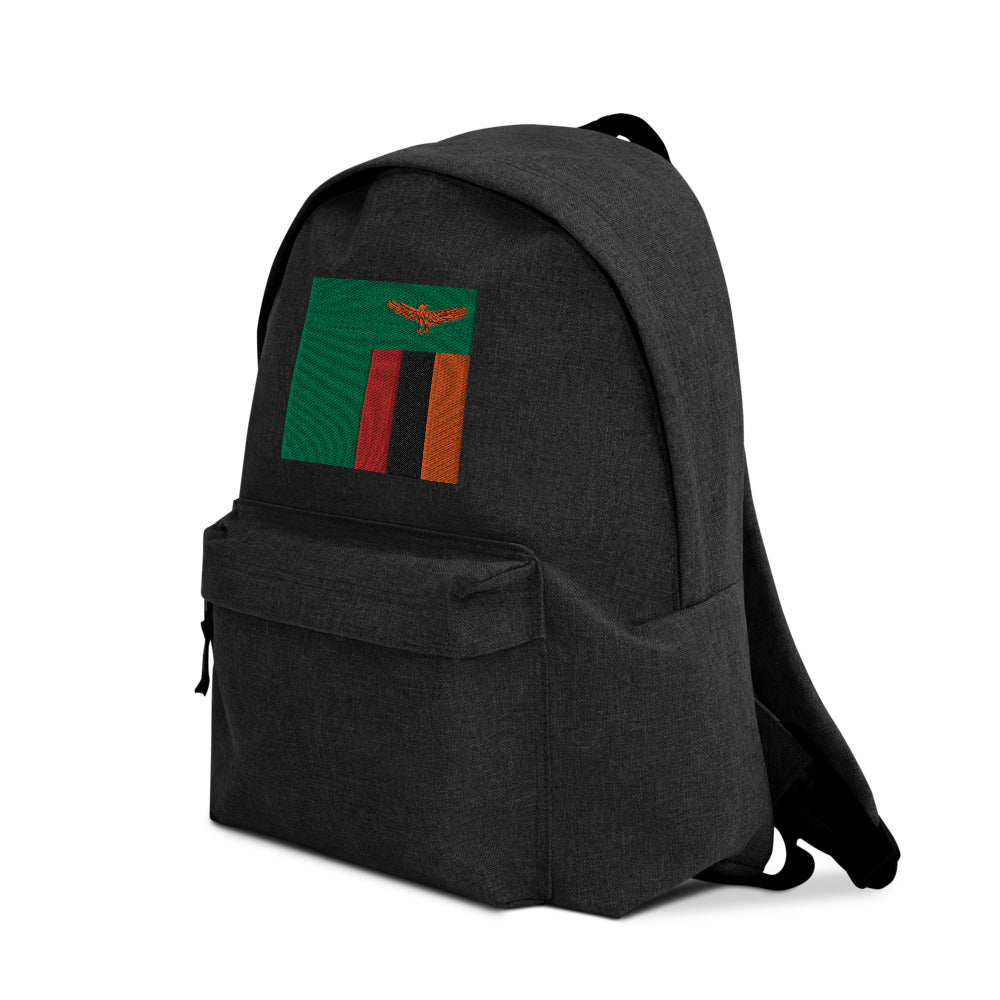 ZAMBIA FLAG Embroidered Backpack