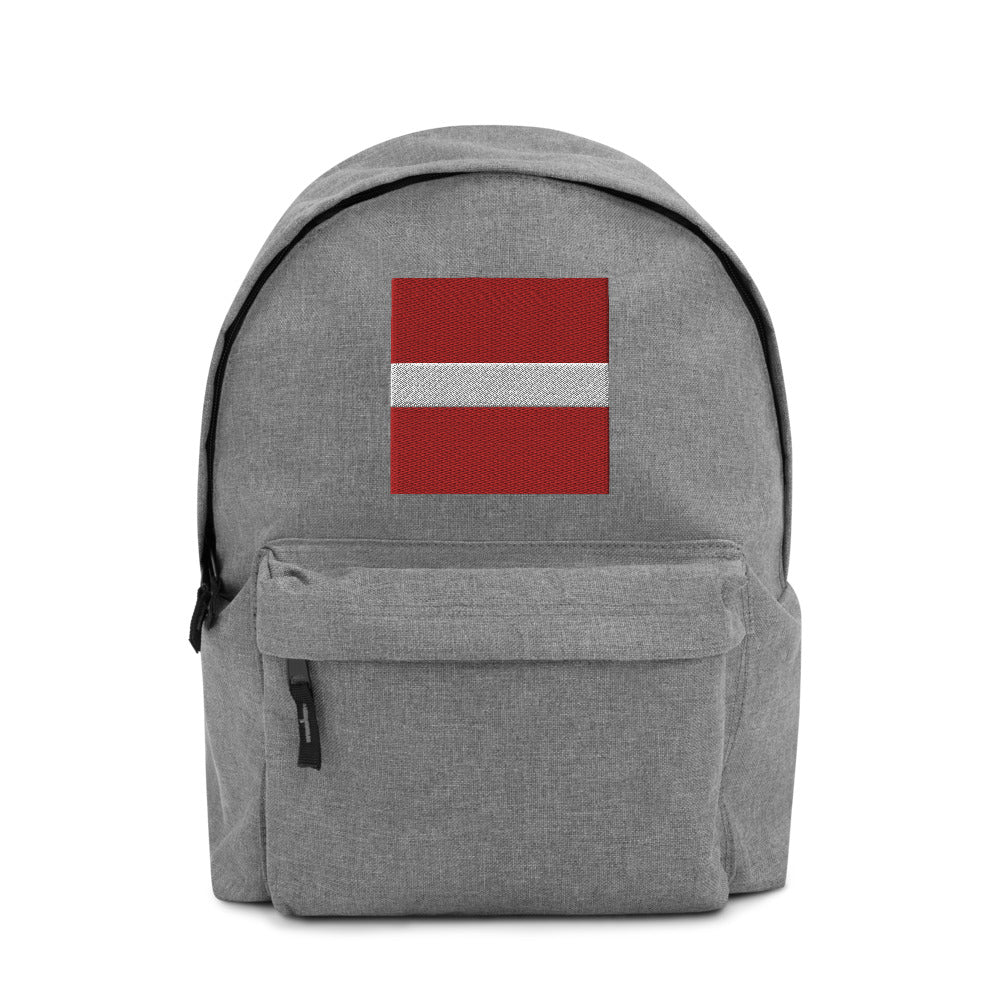 LATVIA FLAG Embroidered Backpack