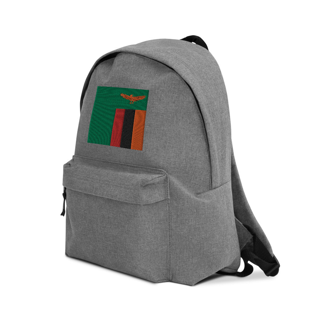 ZAMBIA FLAG Embroidered Backpack