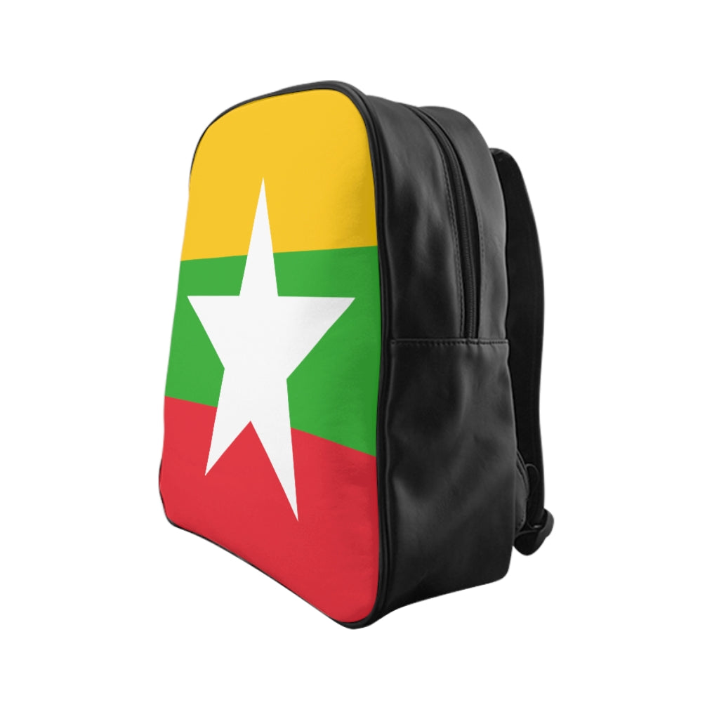 MYANMAR FLAG School Backpack