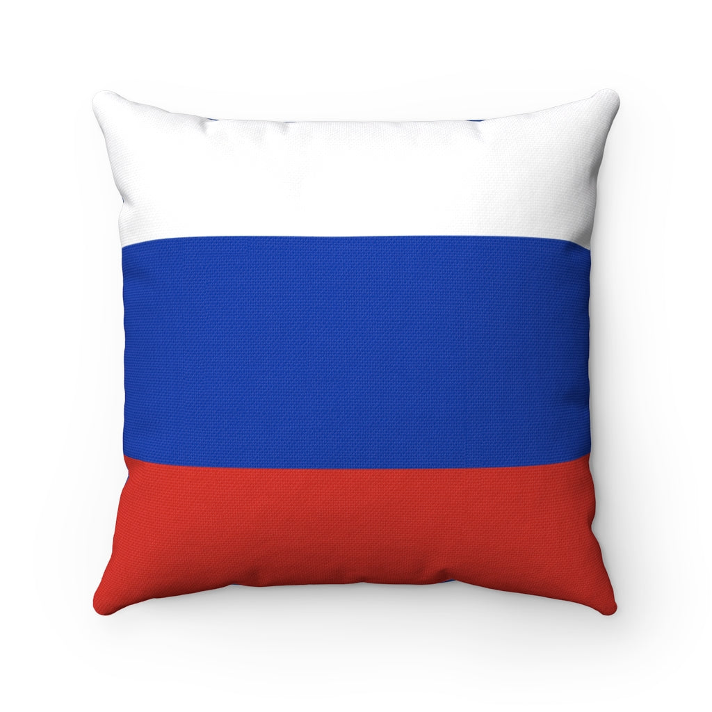 Russia flag Spun Polyester Square Pillow